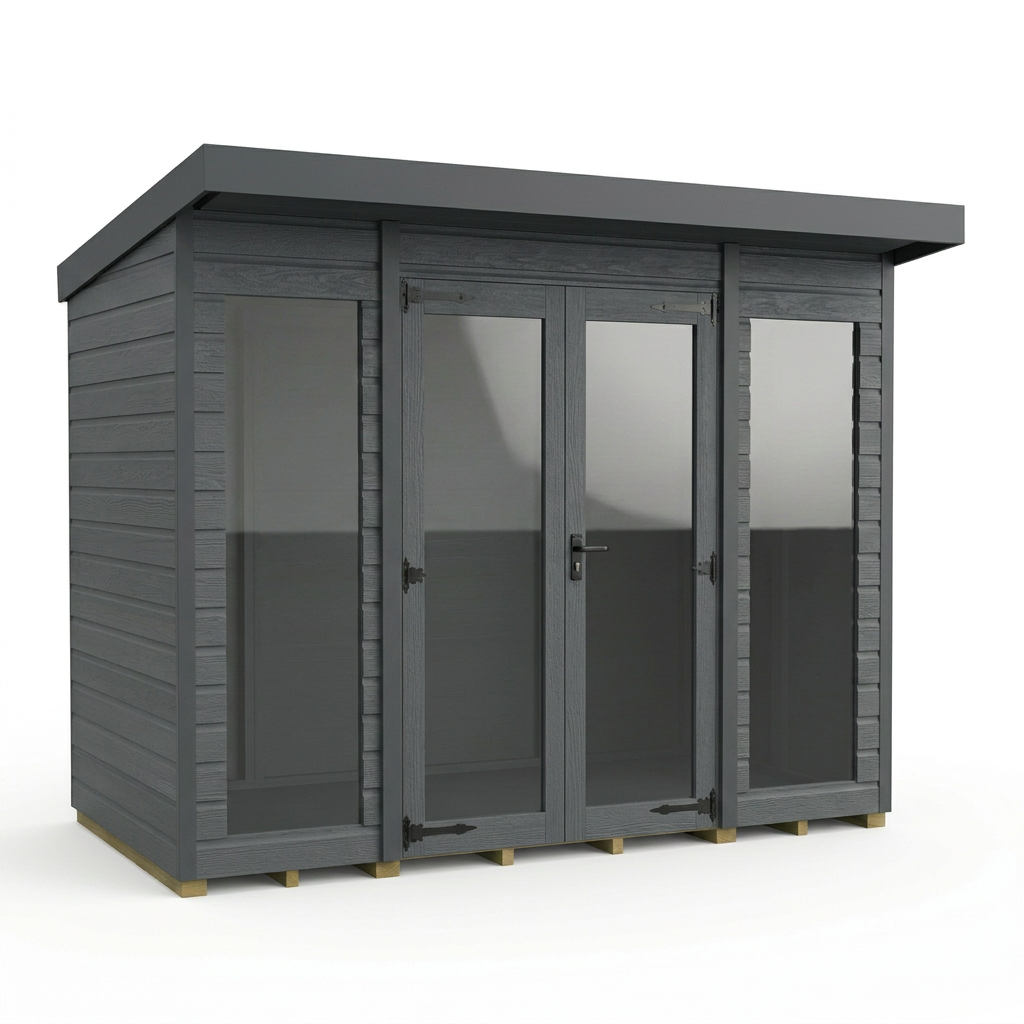 8x9 Composite Pent Full Height Summer House