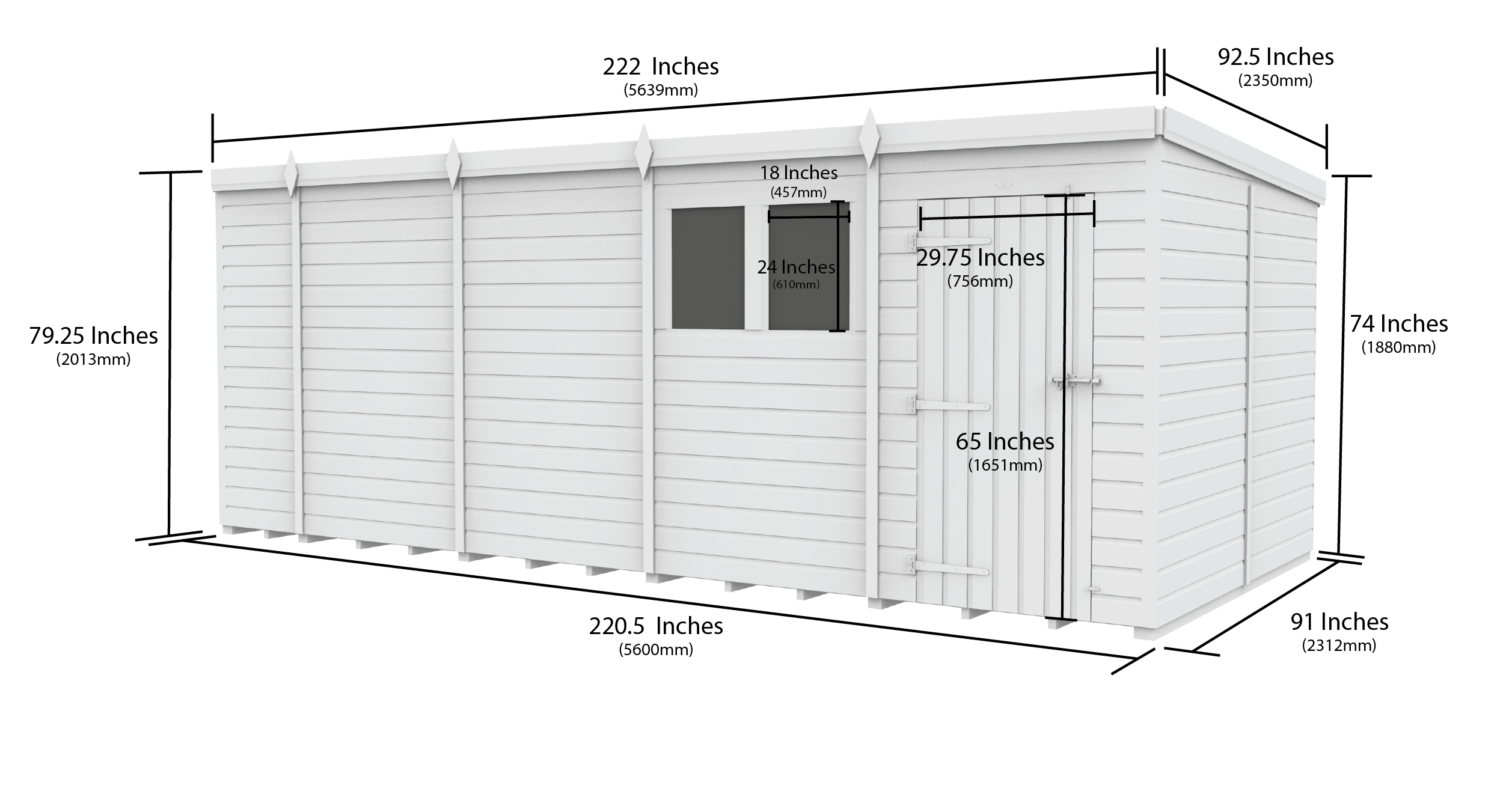 19 x 8 Security Pent Shed