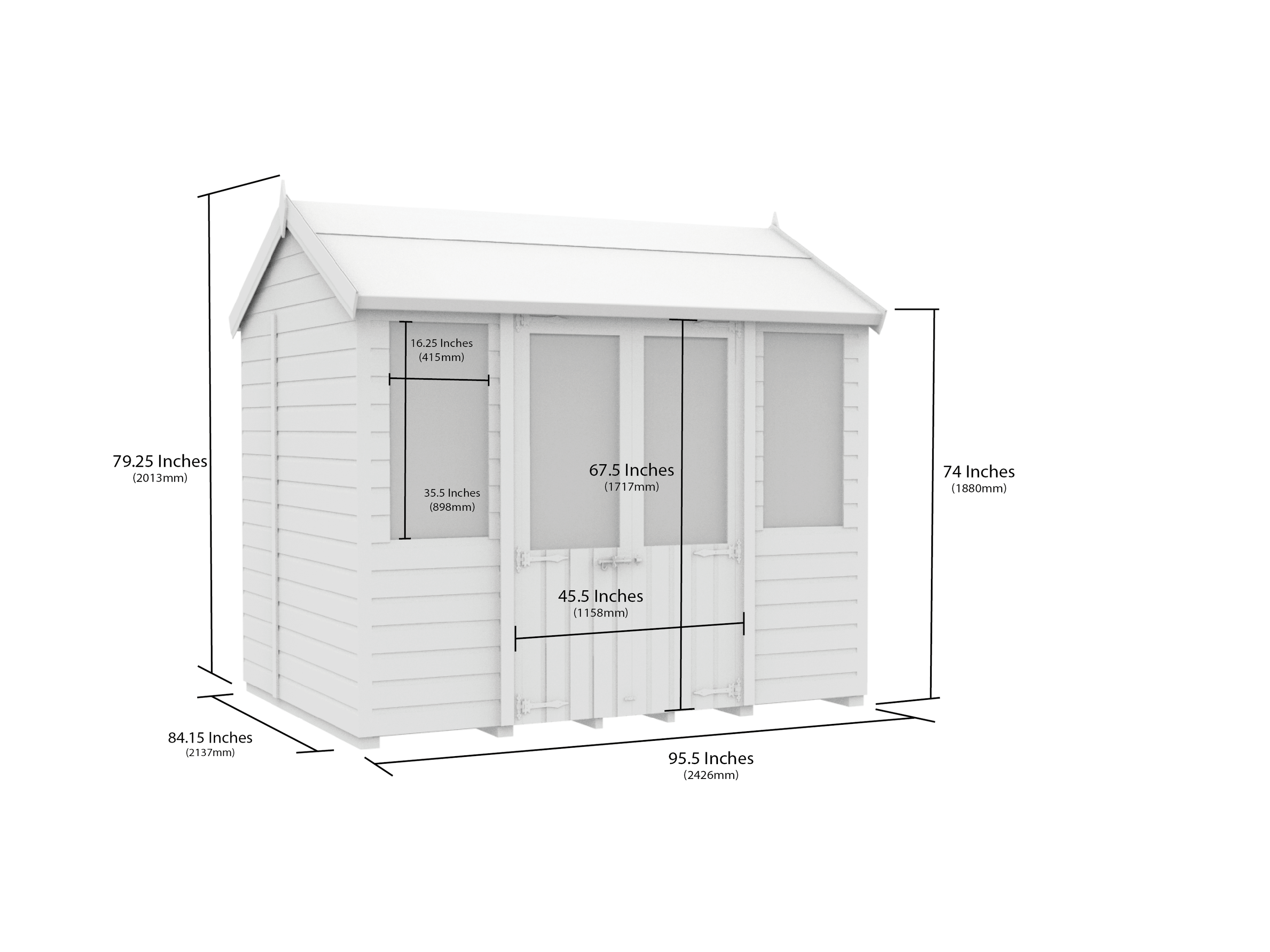 8 x 7 Apex Summer House