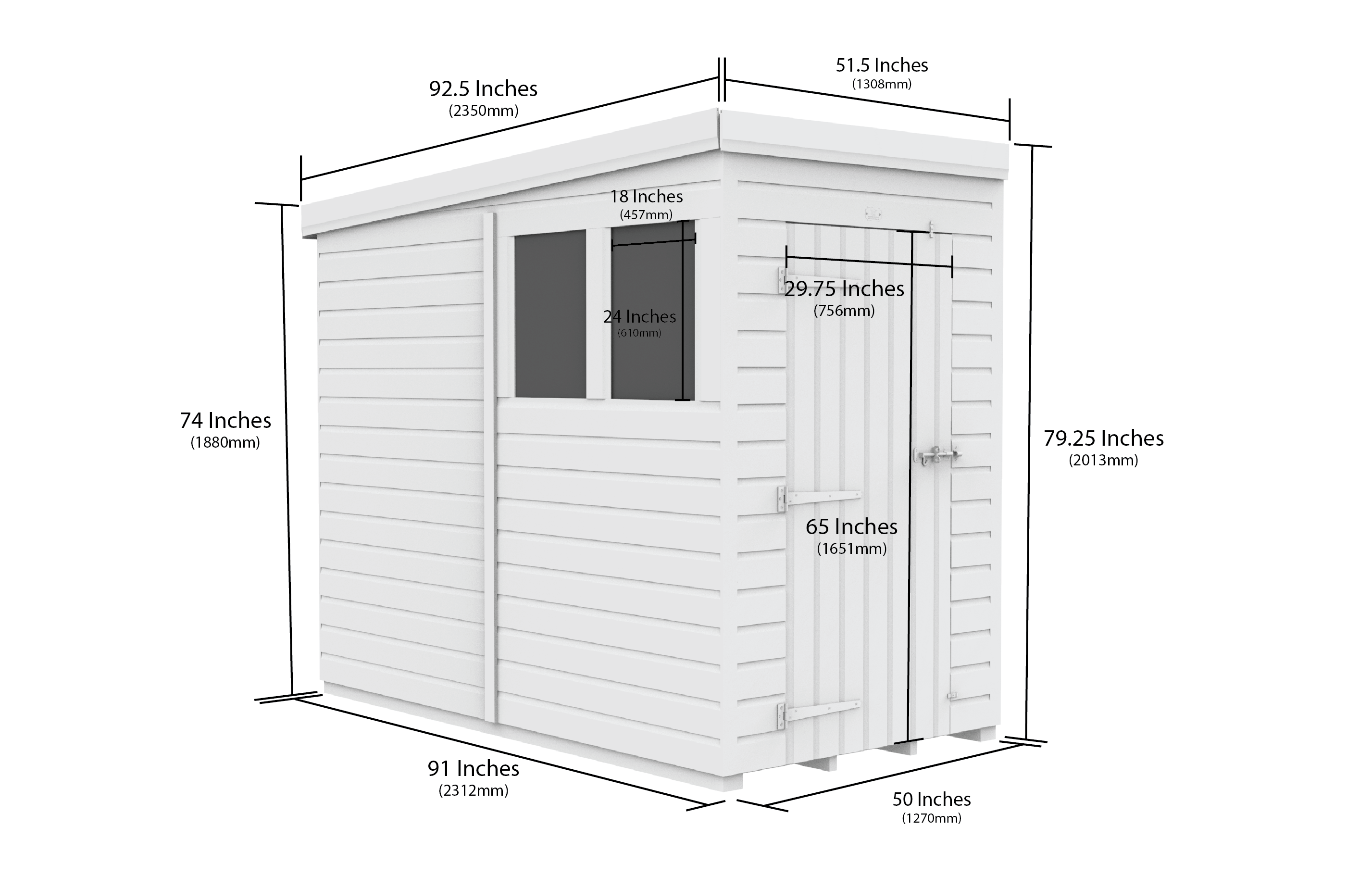 4 x 8 Security Pent Shed
