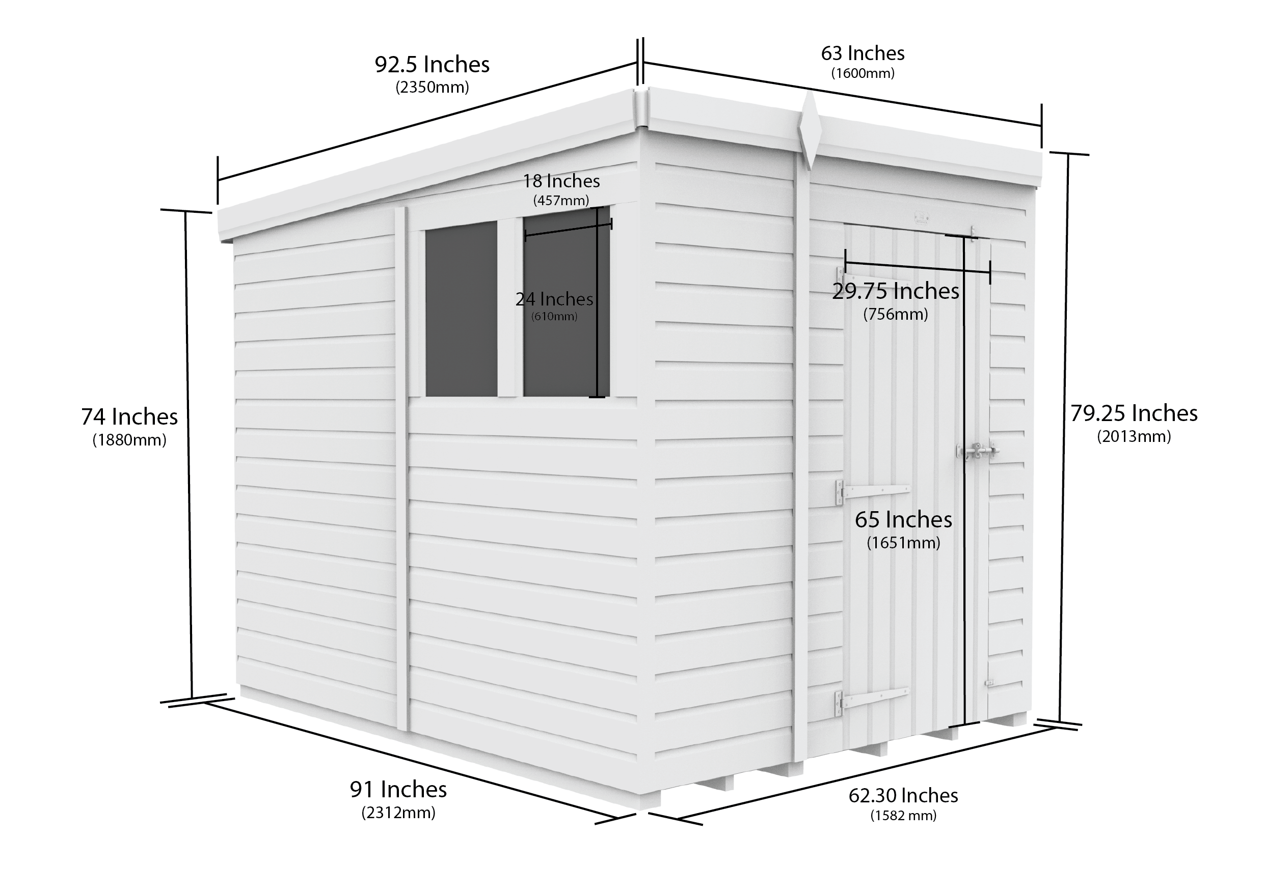 5 x 8 Security Pent Shed