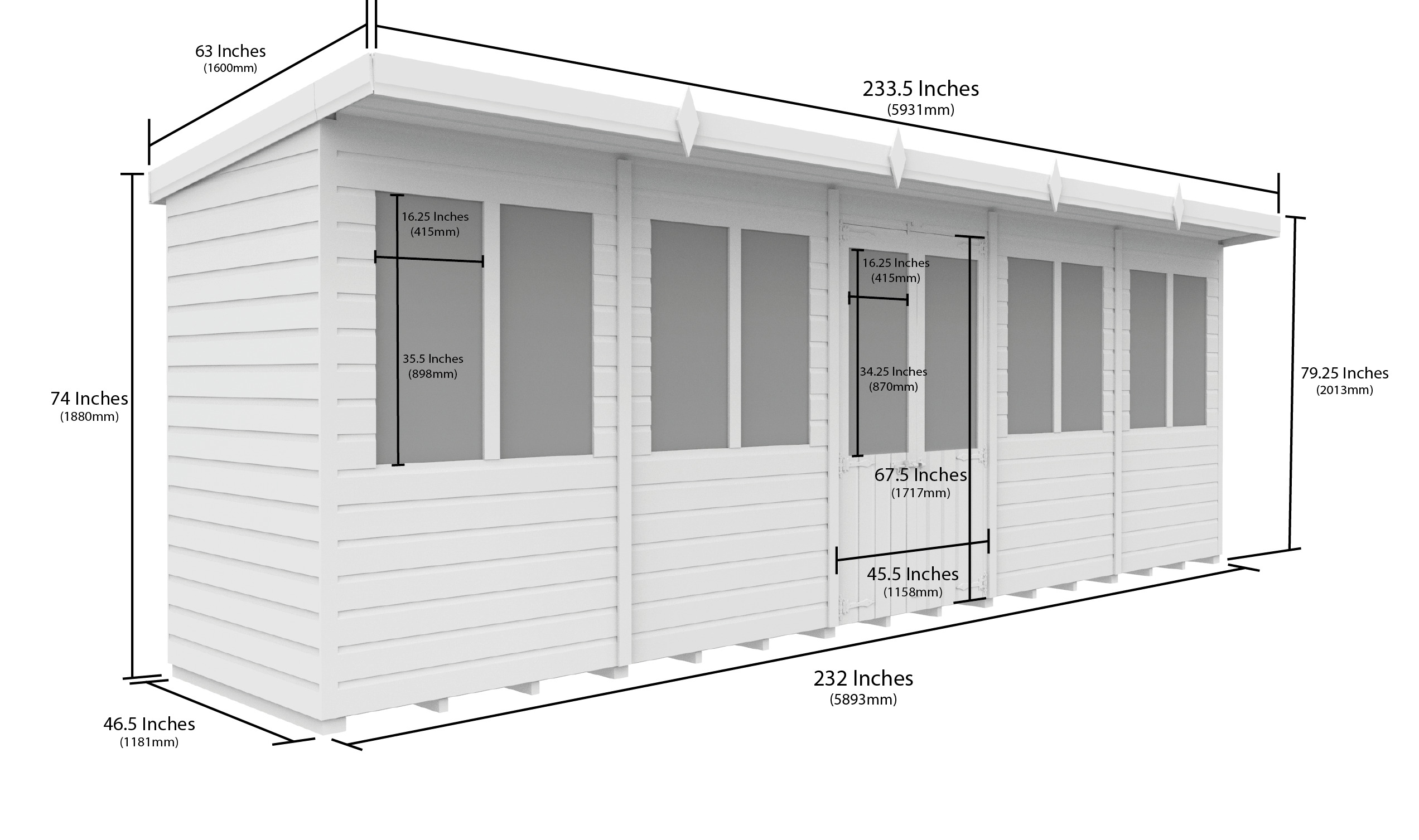 20 x 4 Pent Summer House