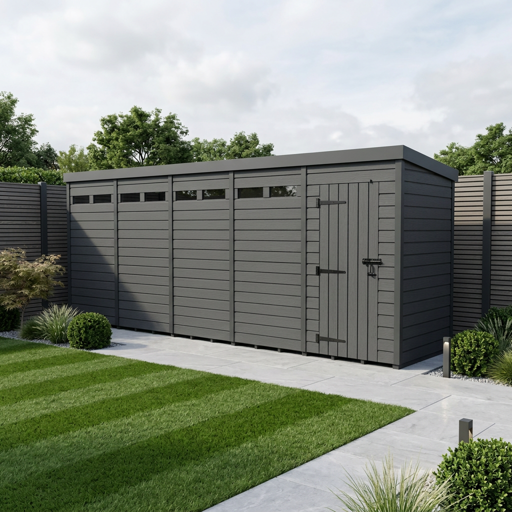 20x10 Composite Pent Security Shed