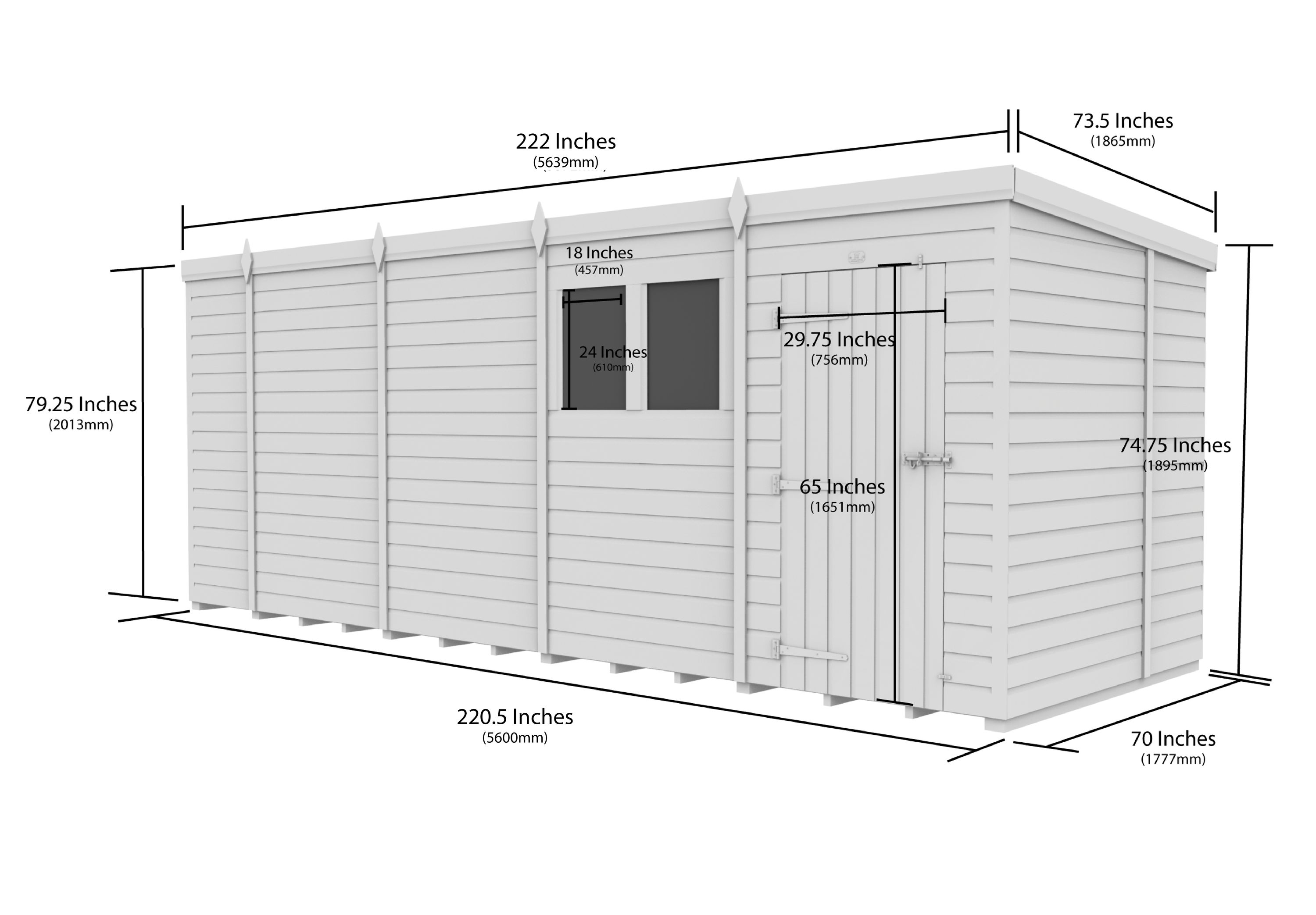 19 x 6  Security Pent Shed