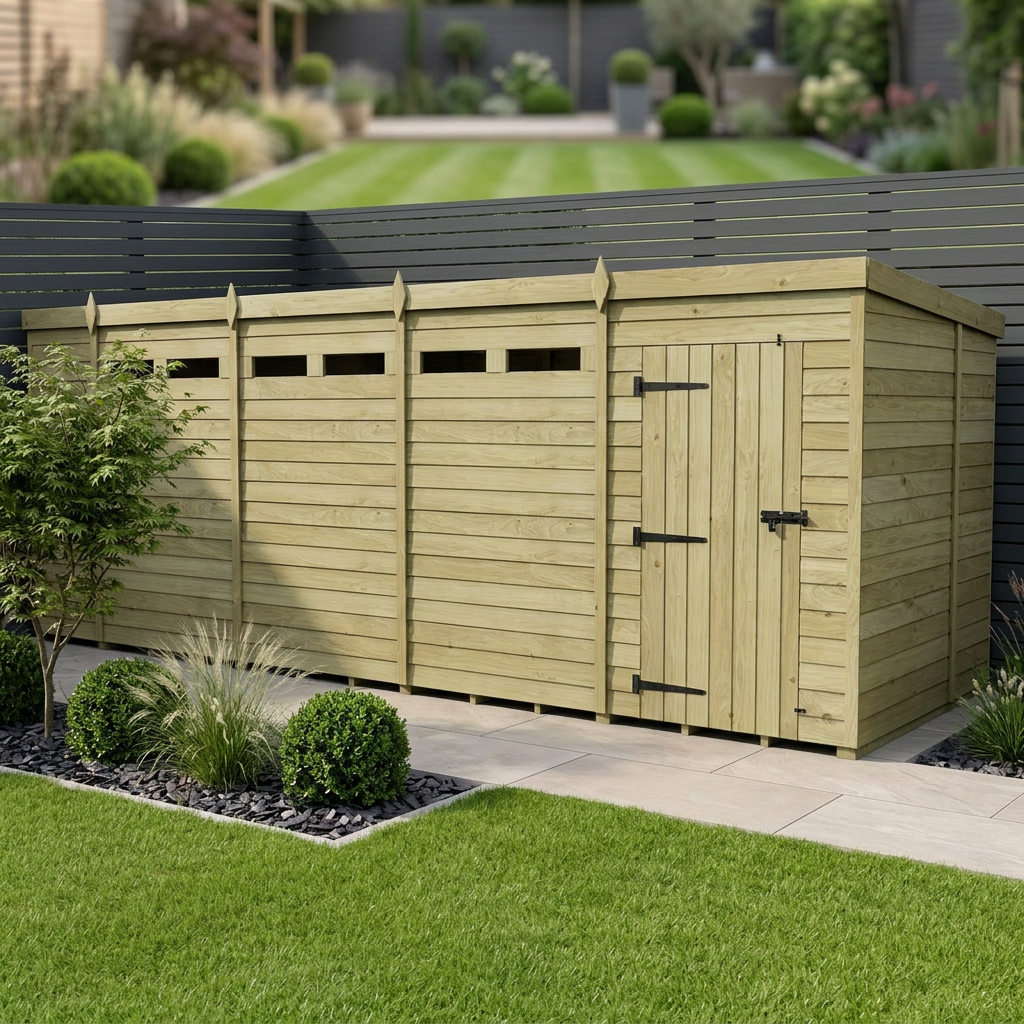 19 x 6 Security Pent Shed