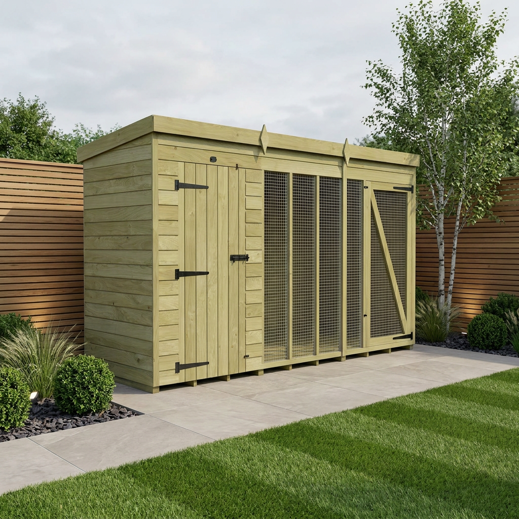 12 x 4 Dog Kennel And Run (Full Height)
