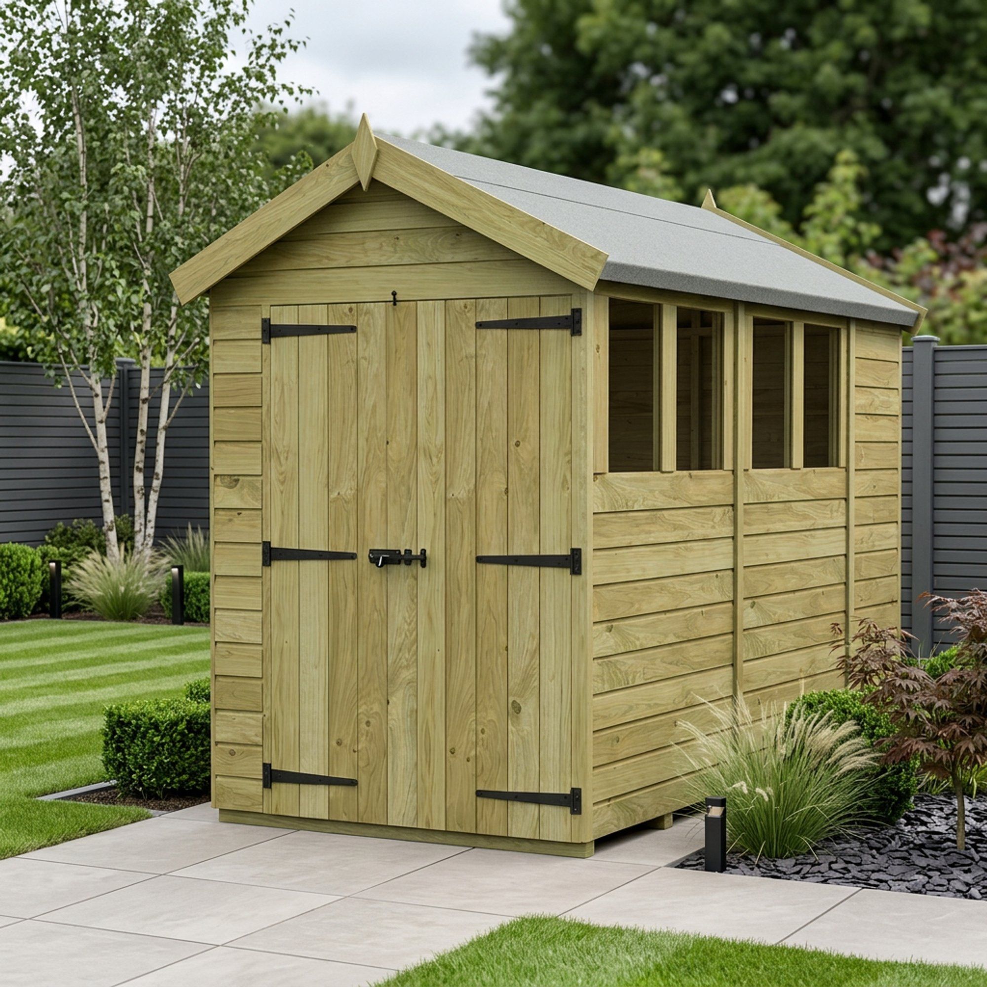 6 x 11 Apex Shed (Double Door, With Windows)