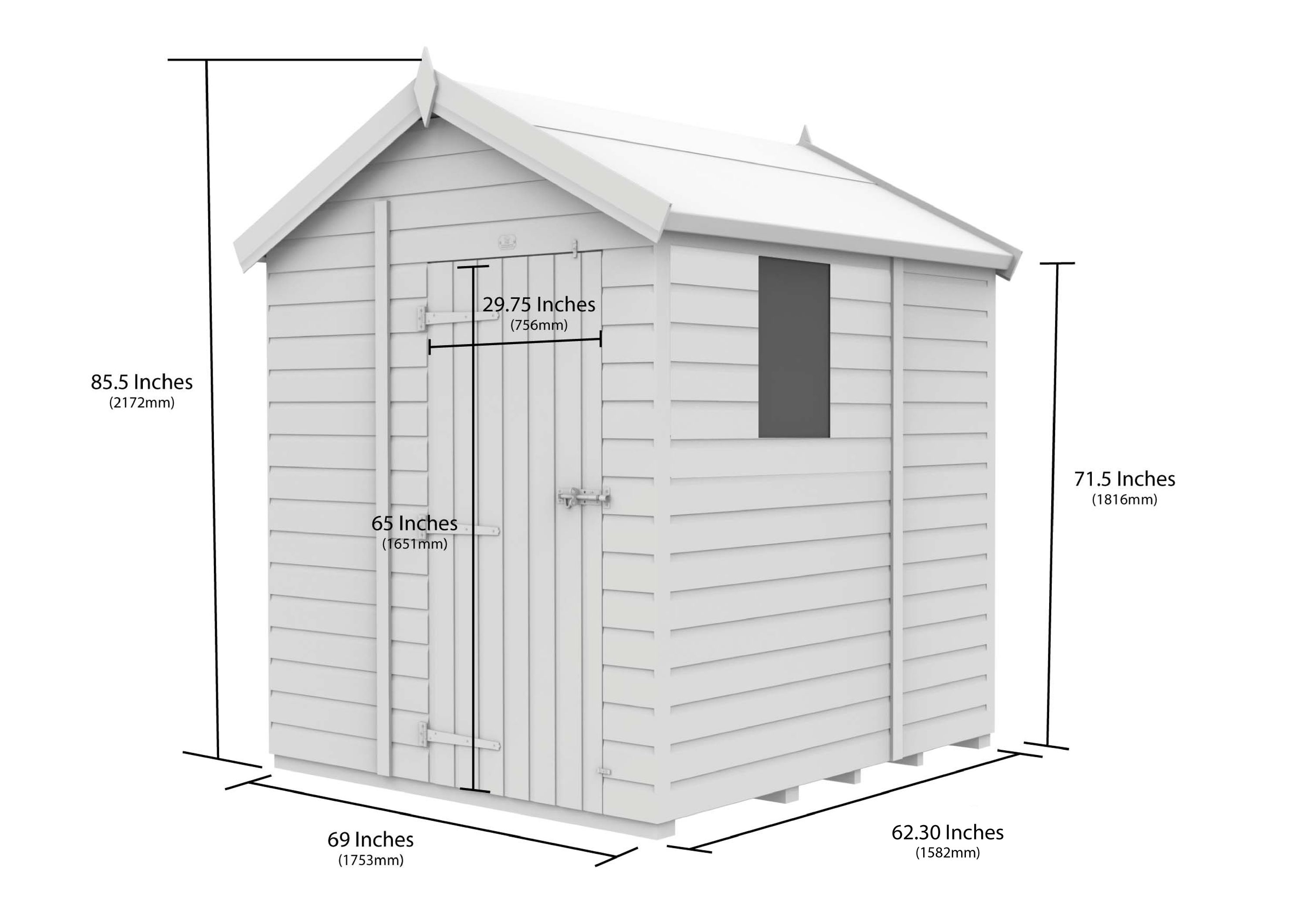 6 x 5 Apex Security Shed
