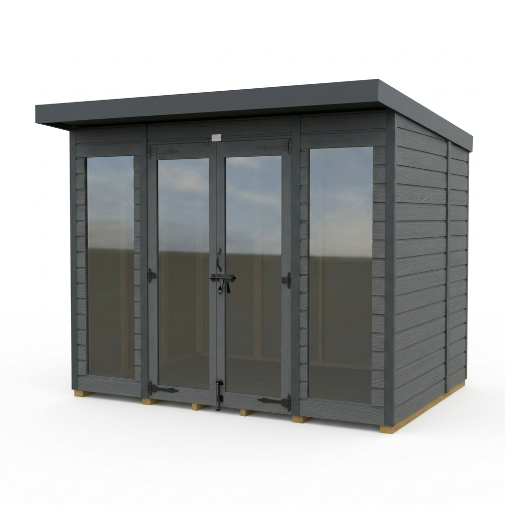 7x8 Composite Pent Full Height Summer House