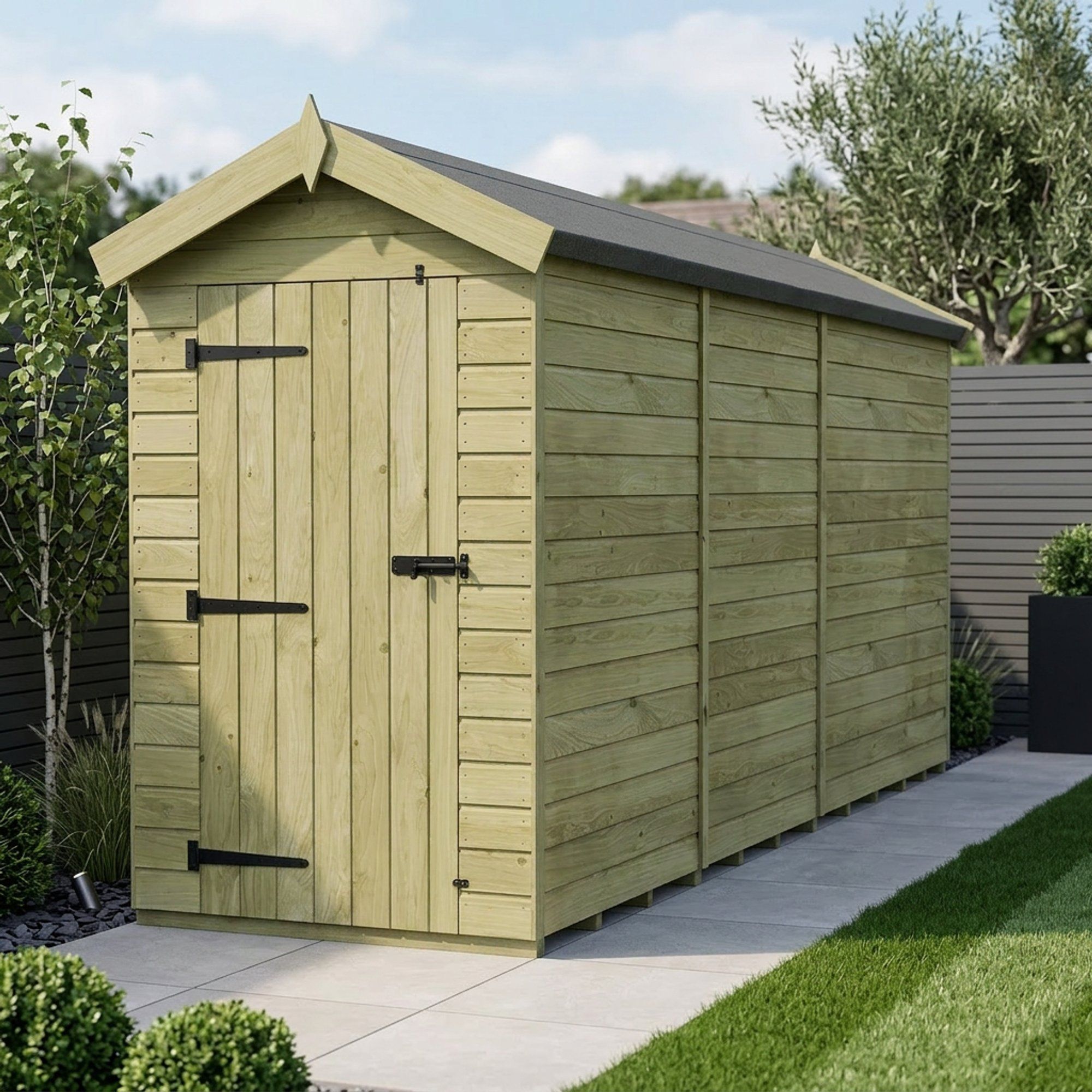 4 x 14 Apex Shed (Single Door, No Windows)