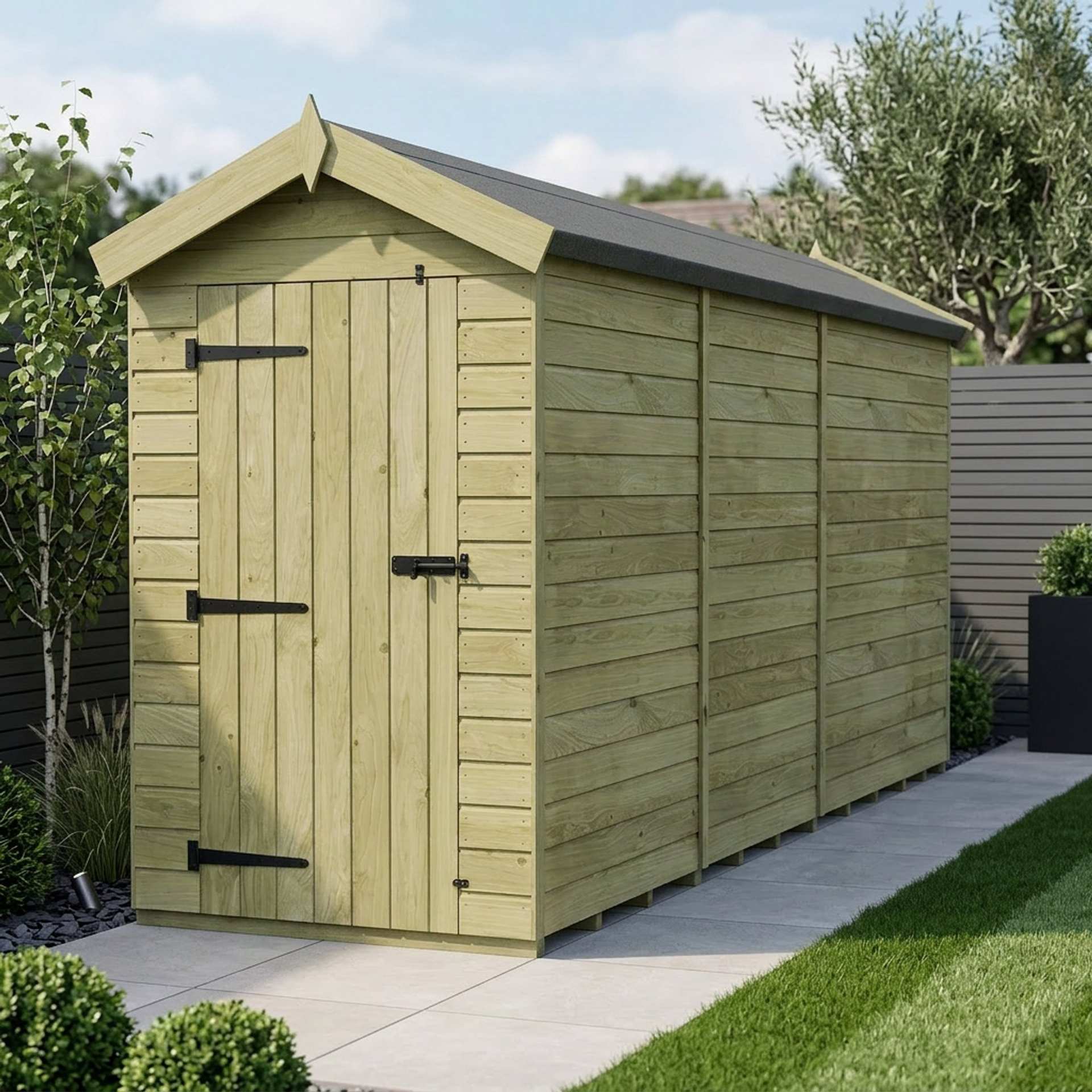 4 x 14 Apex Shed (Single Door, No Windows)