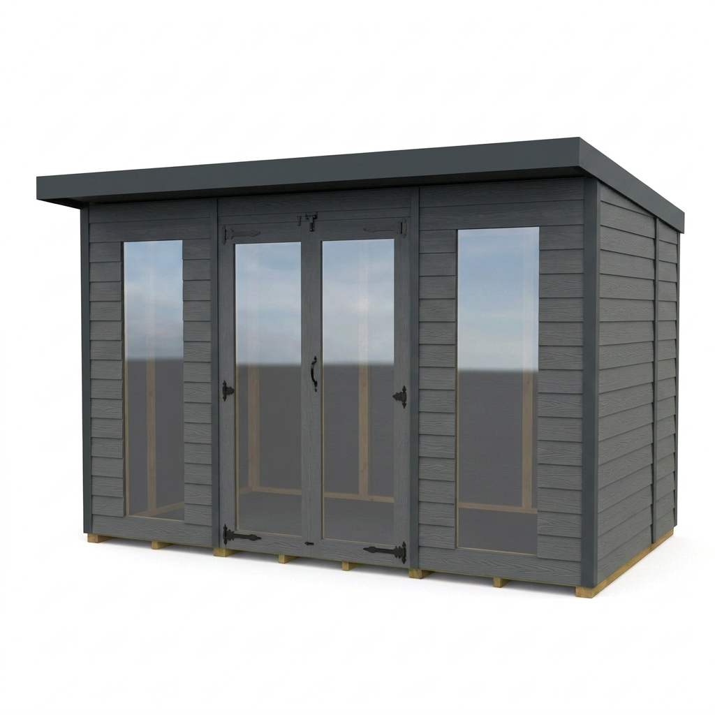 9x8 Composite Pent Full Height Summer House