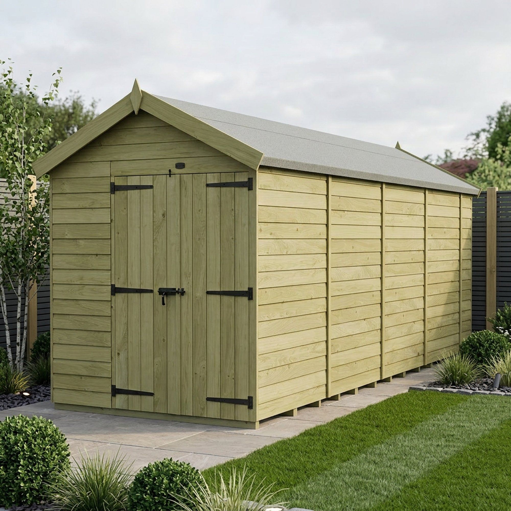 6 x 18 Apex Shed (Double Door, No Windows)