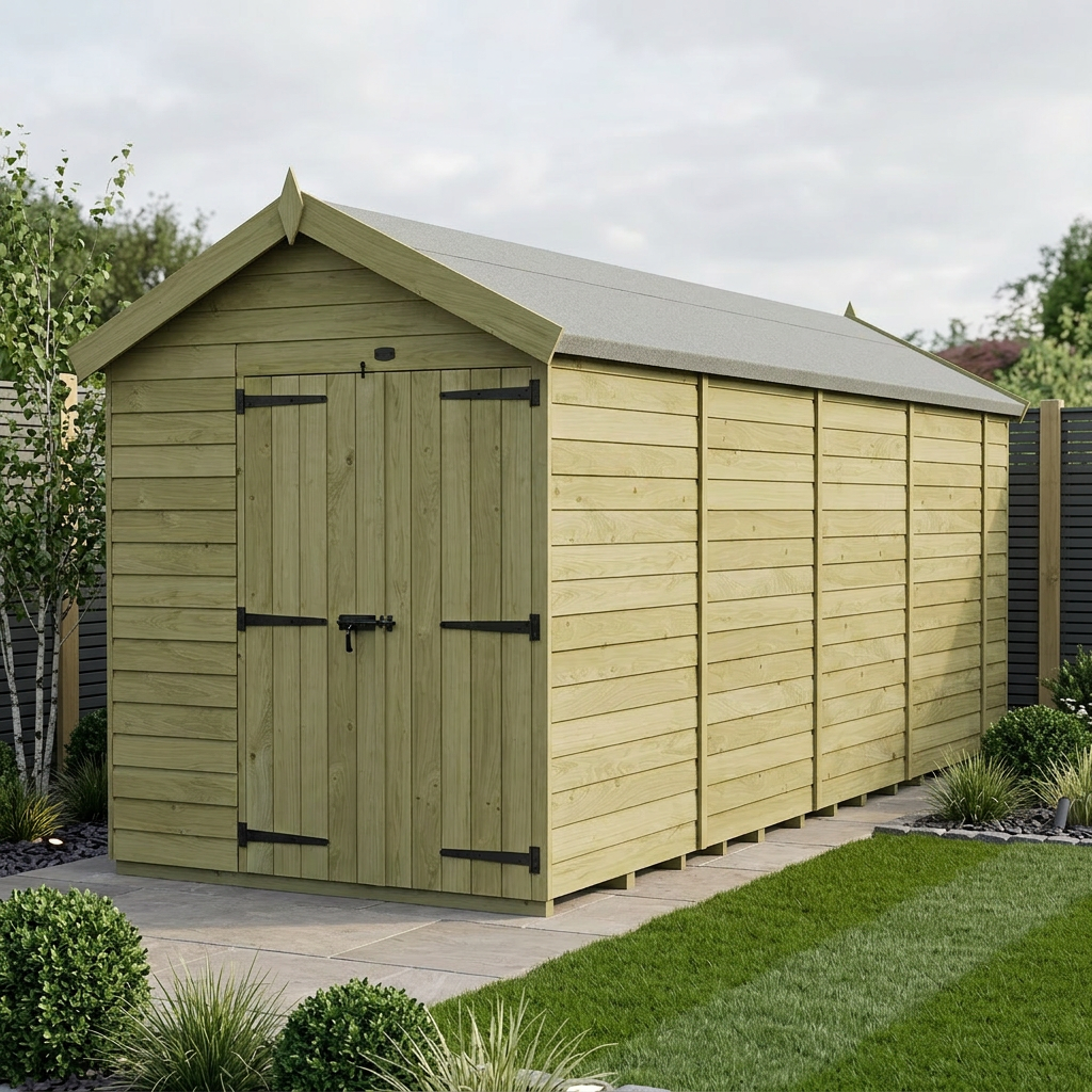 6 x 18 Apex Shed (Double Door, No Windows)