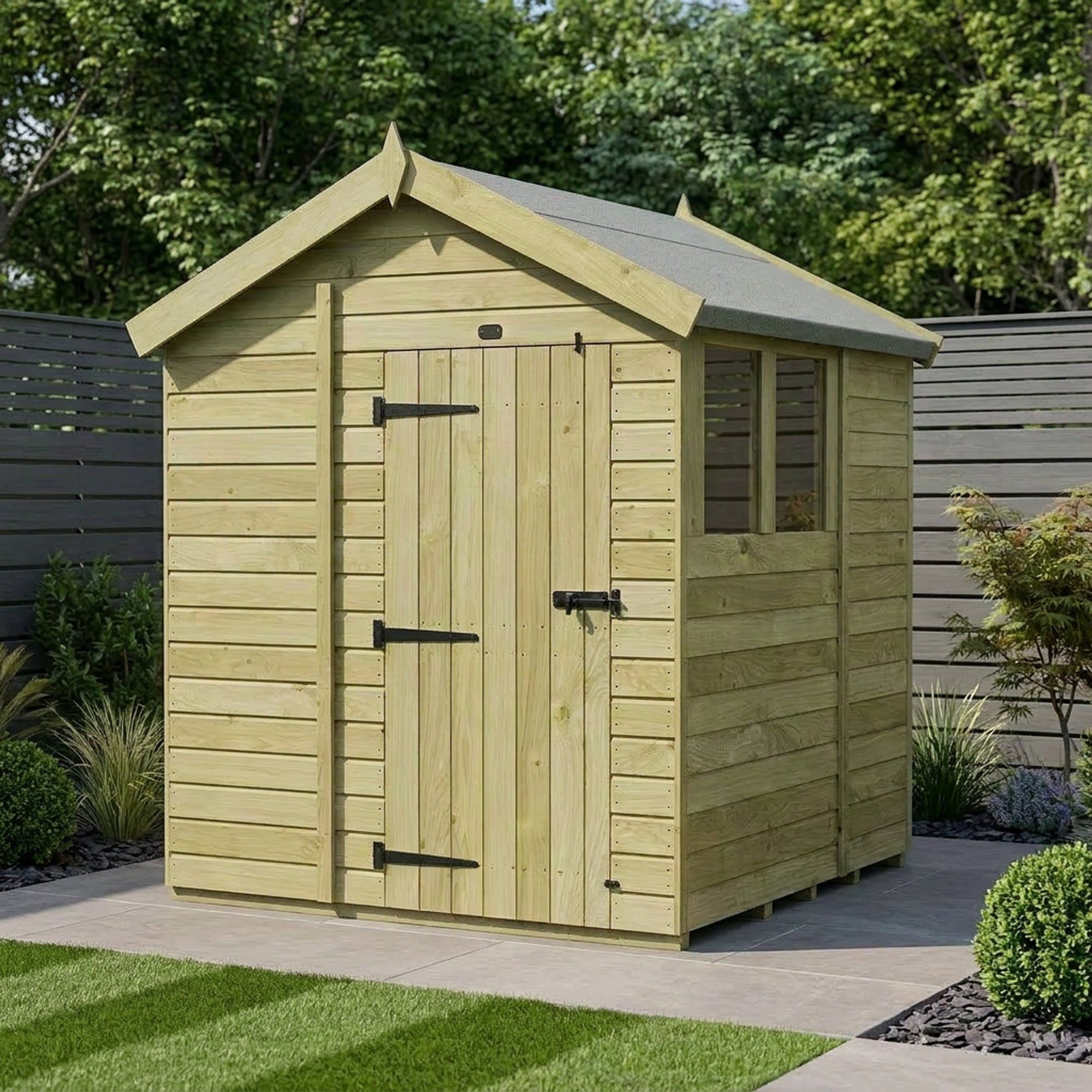6 x 6 Apex Shed (Single Door, With Windows)