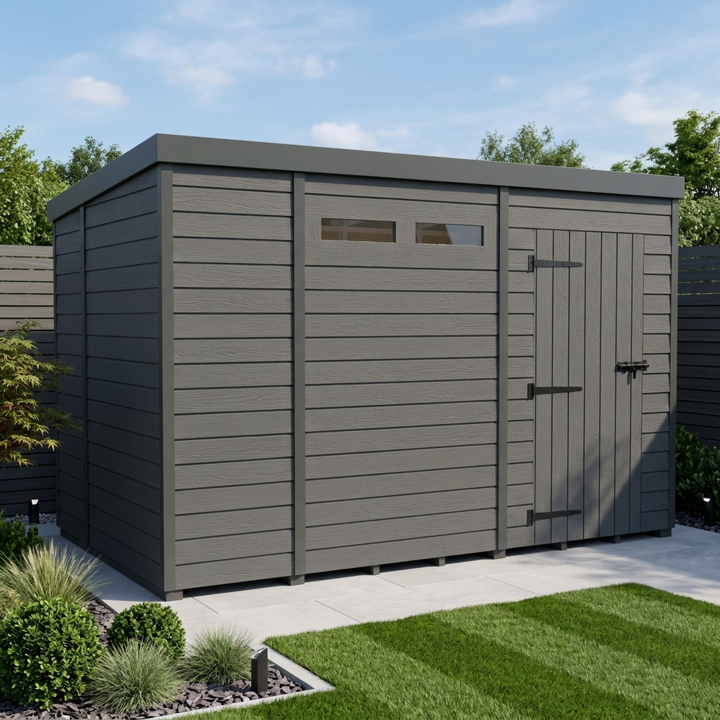 11x7 Composite Pent Security Shed
