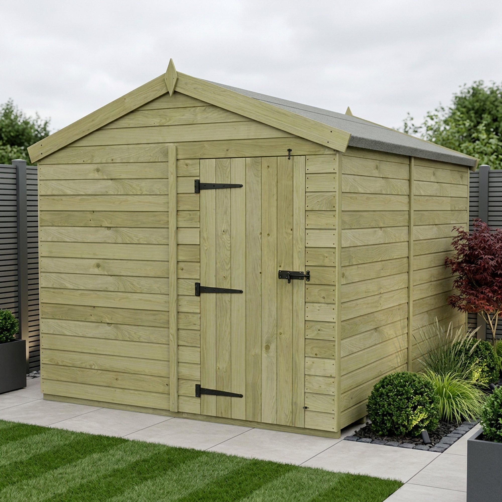 8 x 11 Apex Shed (Single Door, No Windows)