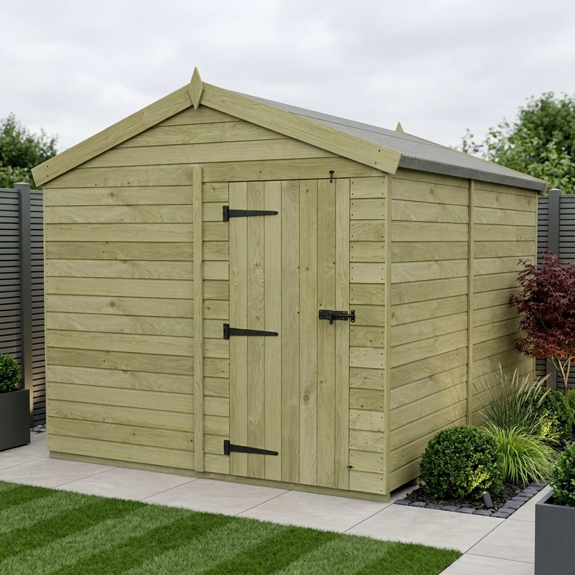 8 x 11 Apex Shed (Single Door, No Windows)