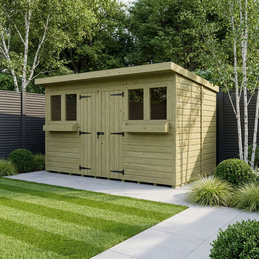 12 x 5 Pent Summer Shed
