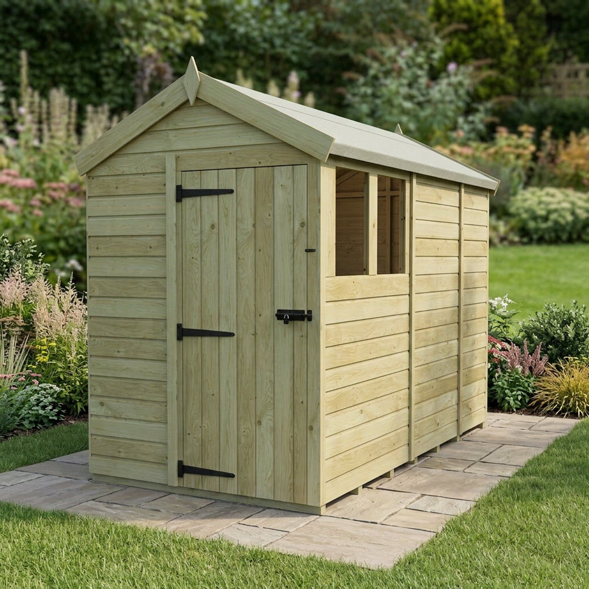 5 x 9 Apex Shed (Single Door, With Windows)