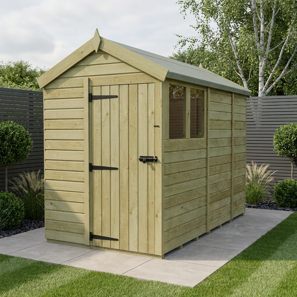 5 x 9 Apex Shed (Single Door, With Windows)