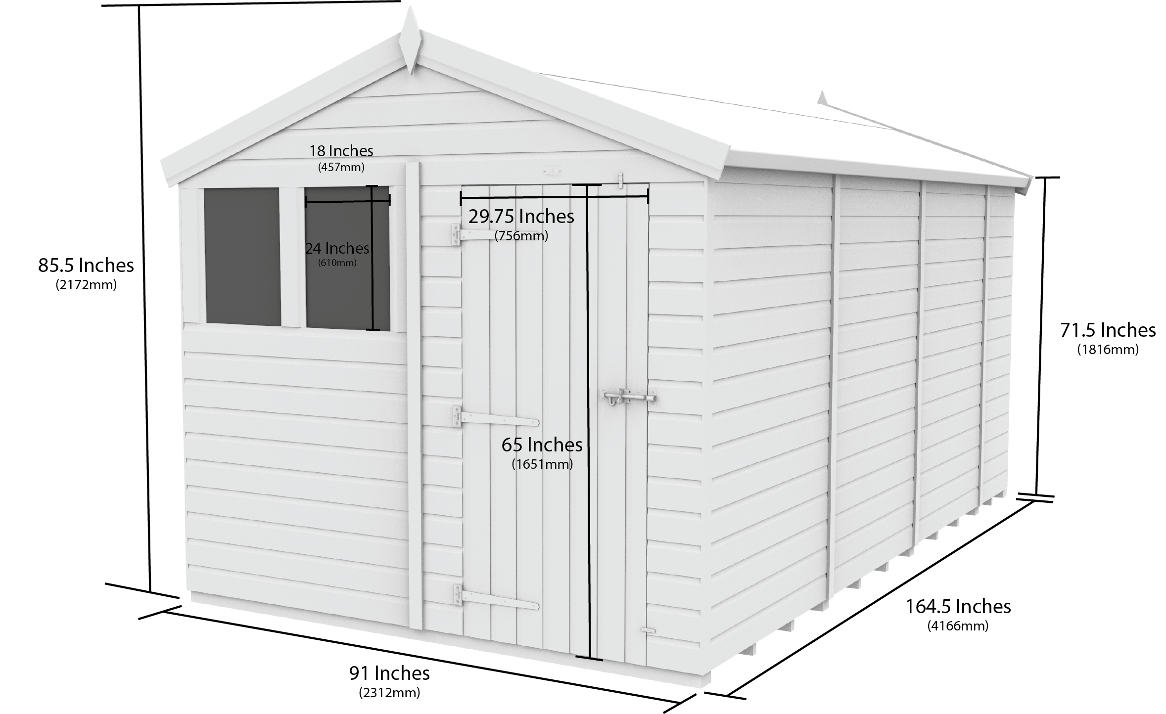 8 x 14 Apex Security Shed