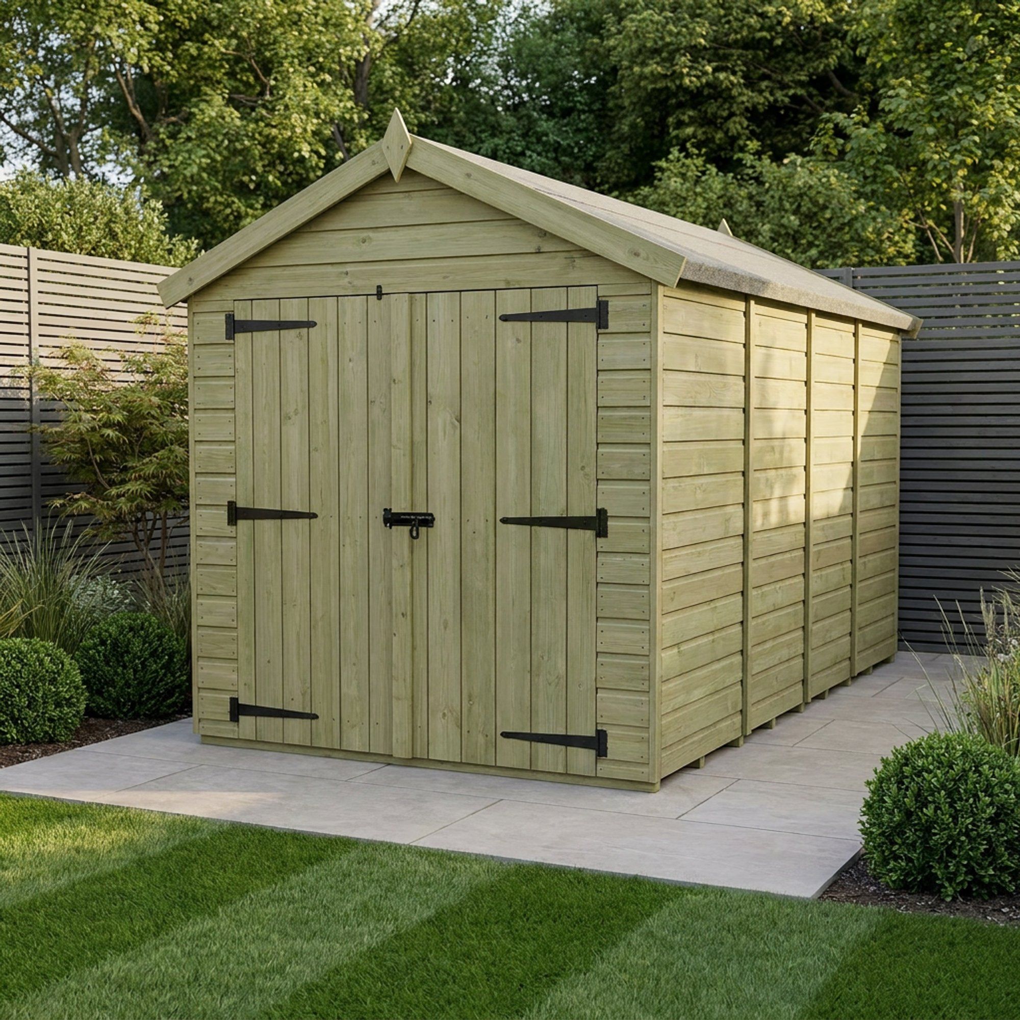 8 x 19 Apex Shed (Double Door, No Windows)