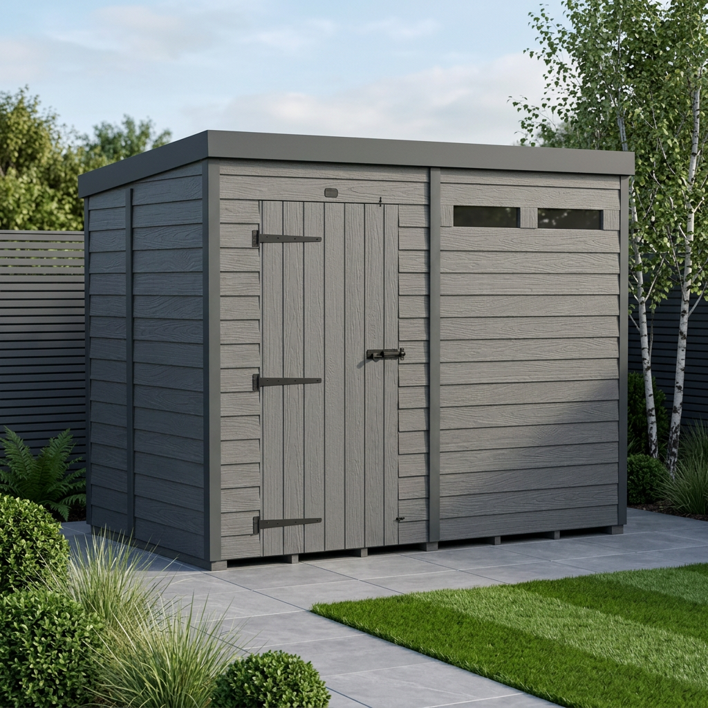 8x5 Composite Pent Security Shed
