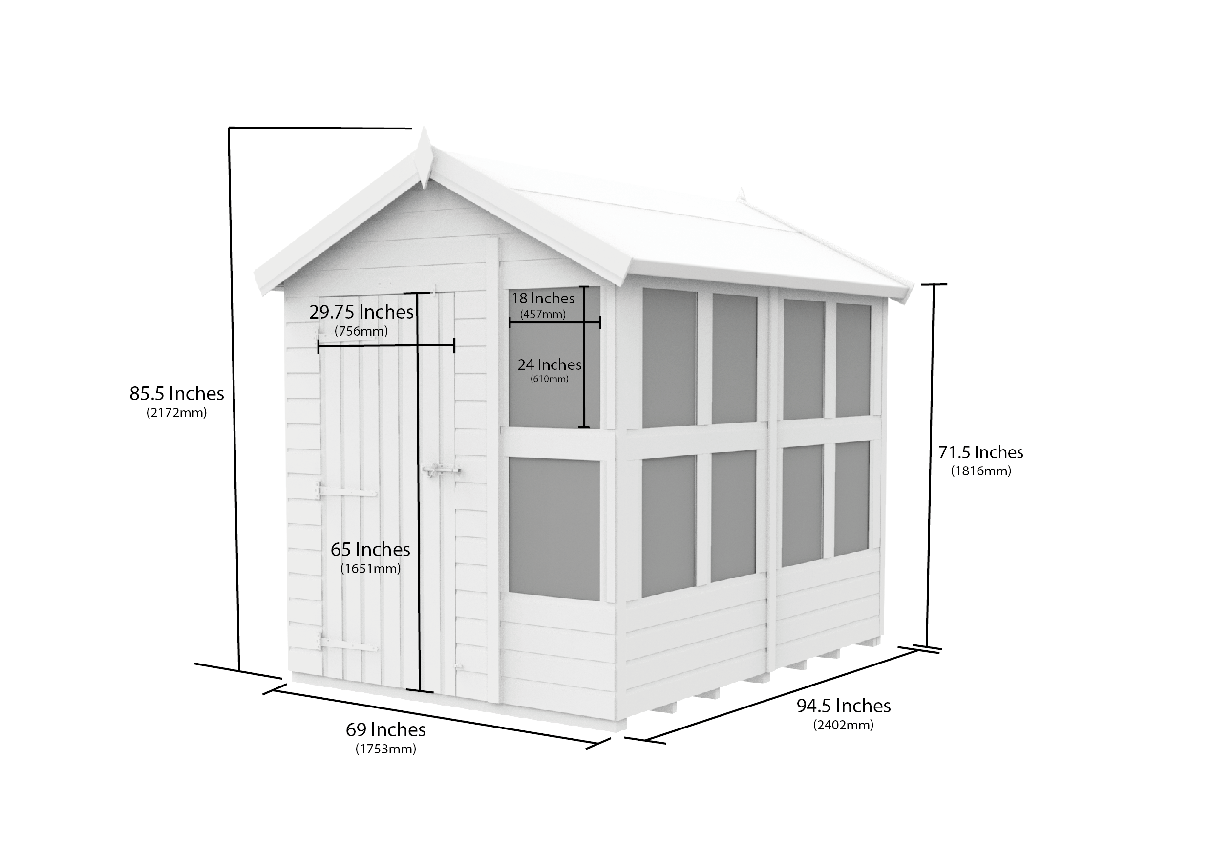 6 x 8 Apex Potting Shed