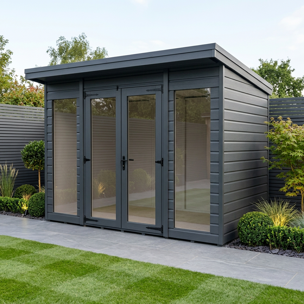 8x4 Composite Pent Full Height Summer House