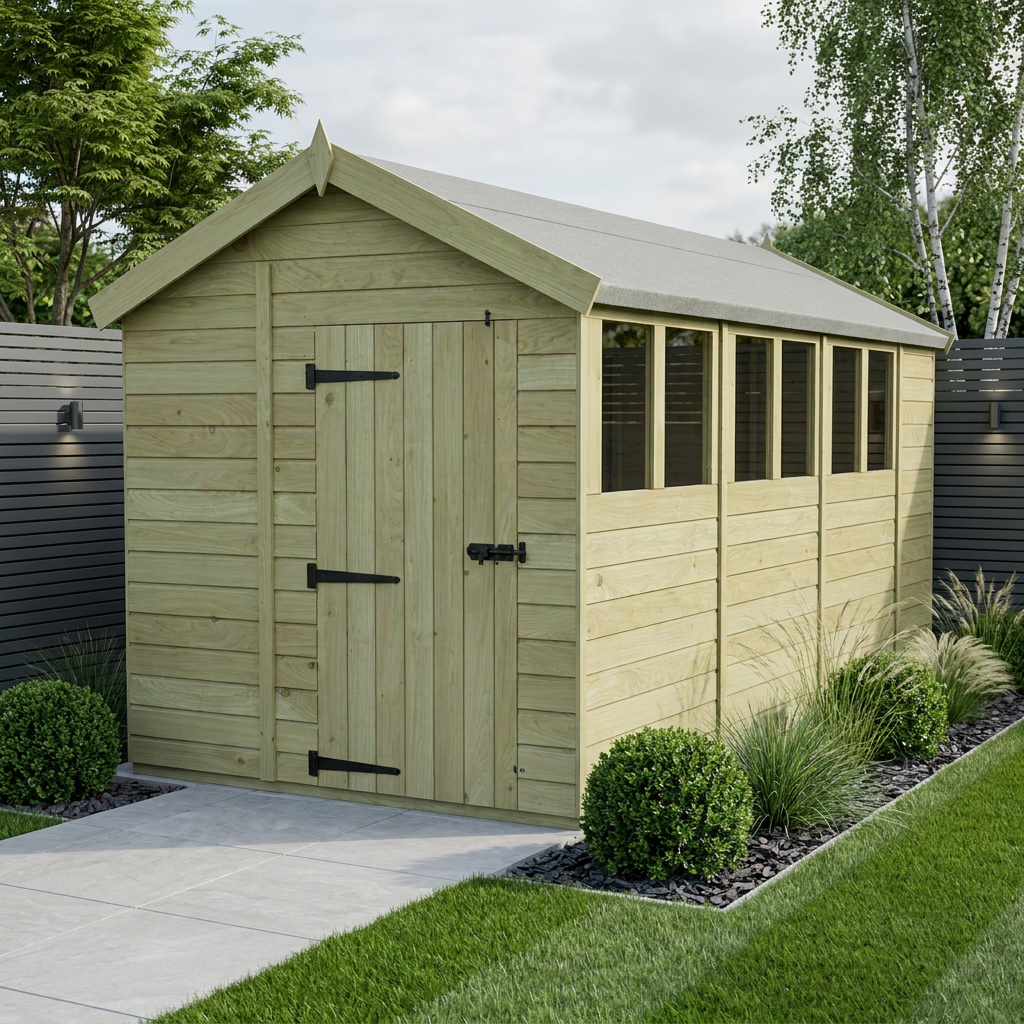 6 x 15 Apex Shed (Single Door, With Windows)