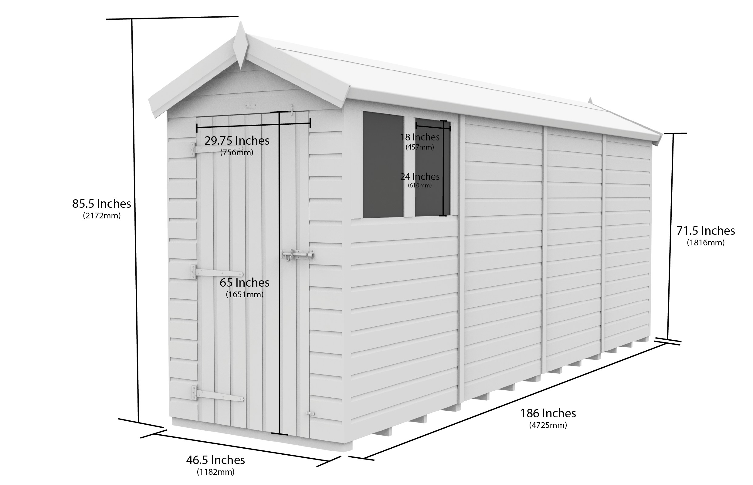 4 x 16 Apex Security Shed