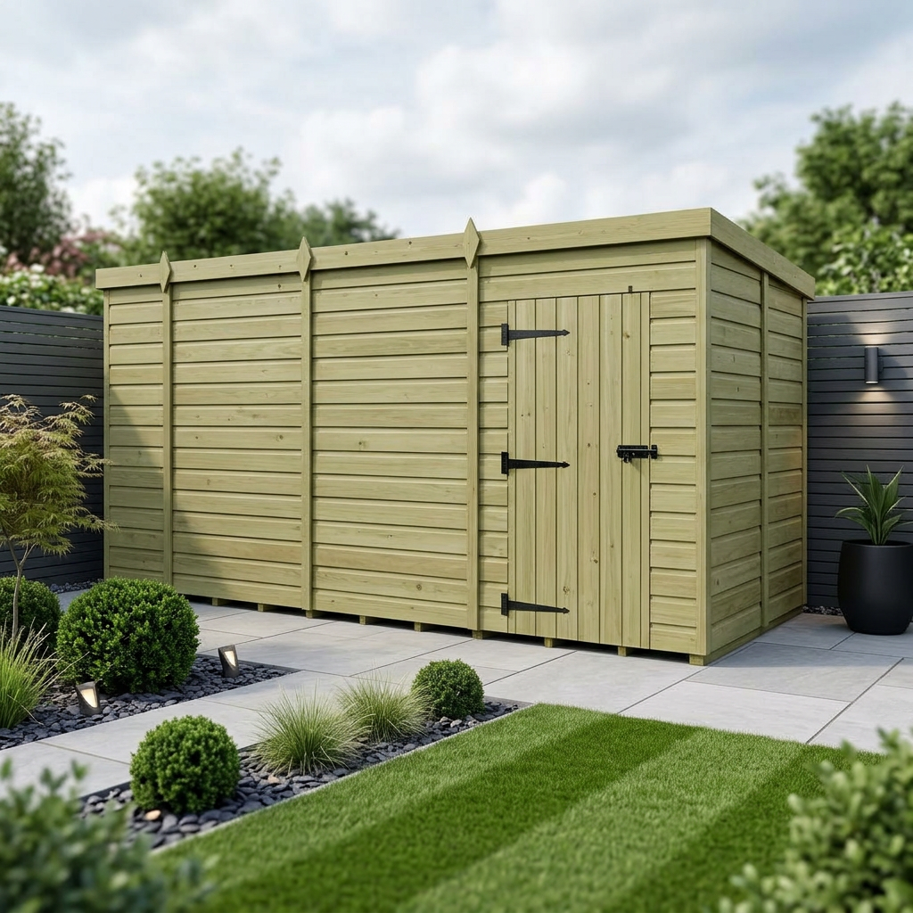 13 x 6 Pent Shed (Single Door, No Windows)