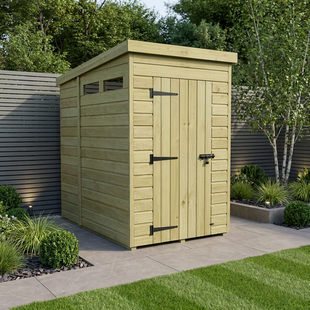 4 x 7 Security Pent Shed