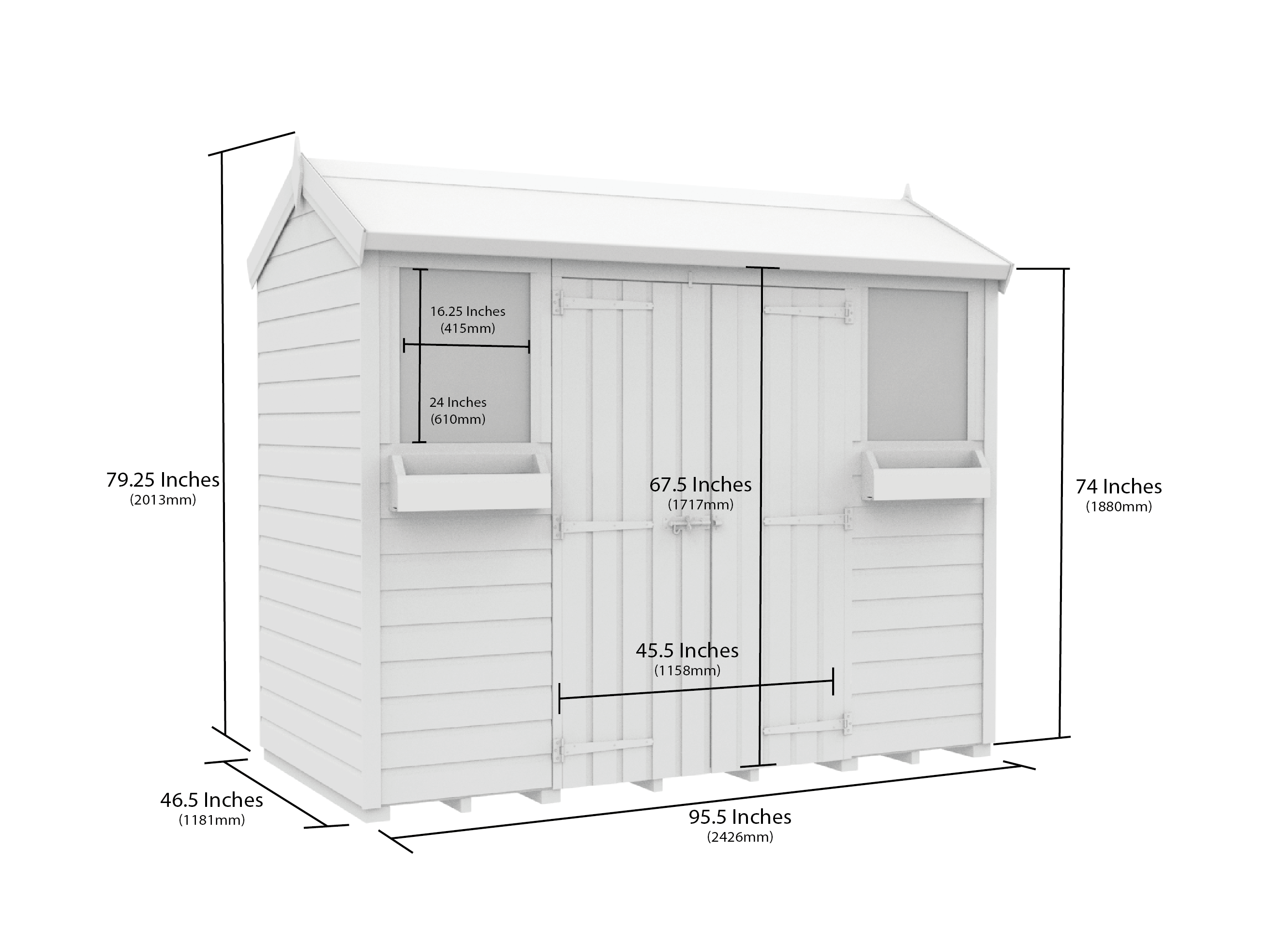 8 x 4 Apex Summer Shed