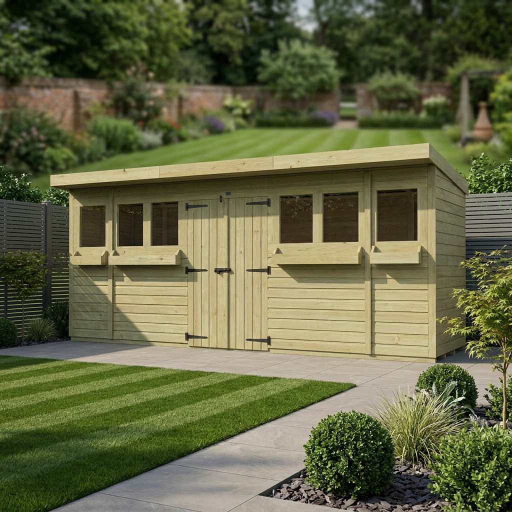 16 x 4 Pent Summer Shed