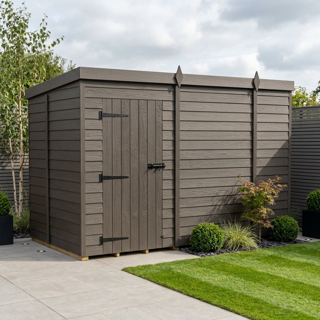 10x5 Pent Composite Shed (Single Door, No Windows)