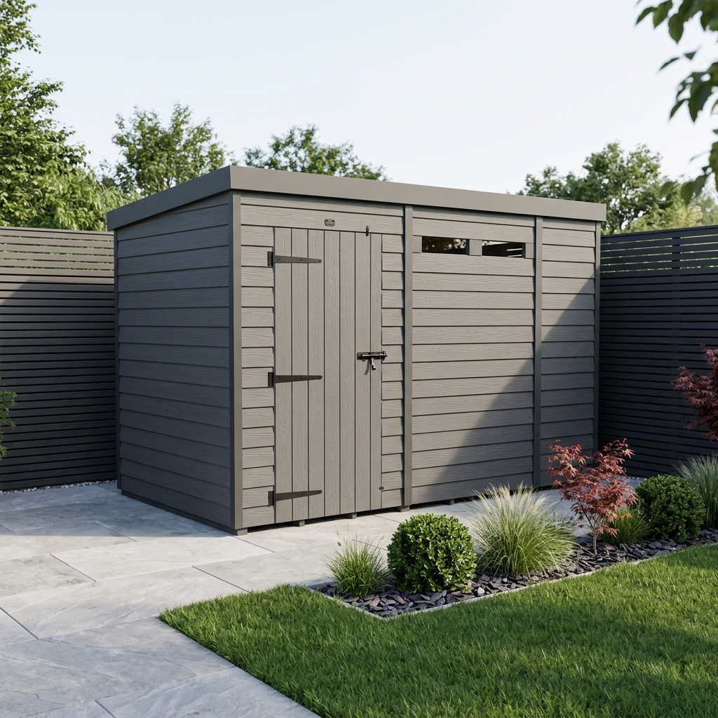 10x9 Composite Pent Security Shed