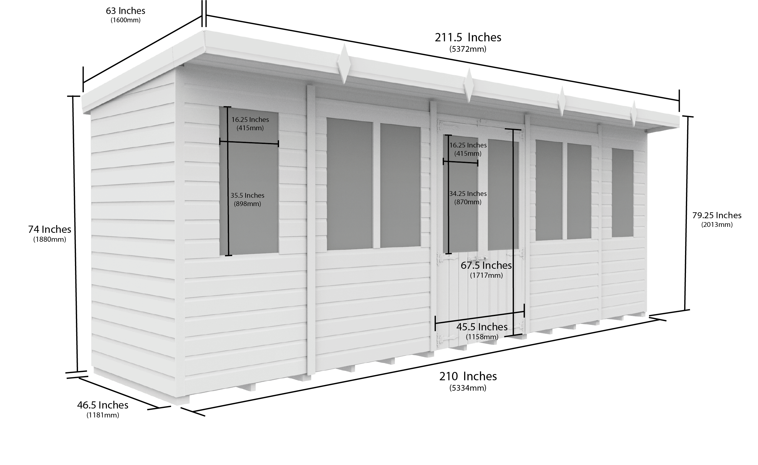 18 x 4 Pent Summer House