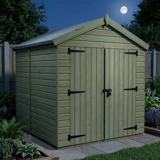 8 x 6 Apex Shed (Double Door, No Windows)