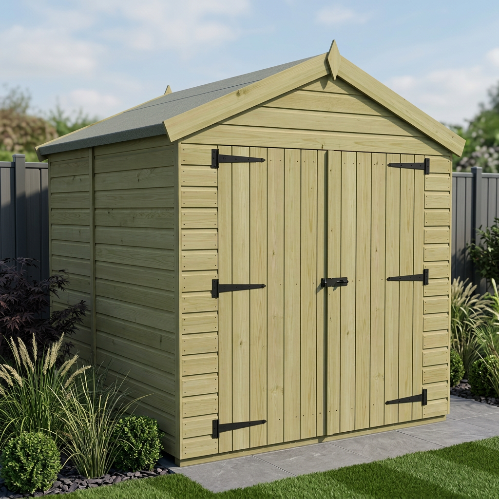 8 x 6 Apex Shed (Double Door, No Windows)