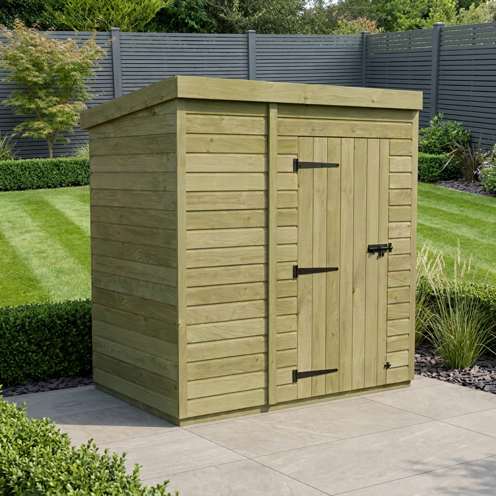 6 x 4 Pent Shed (Single Door, No Windows)