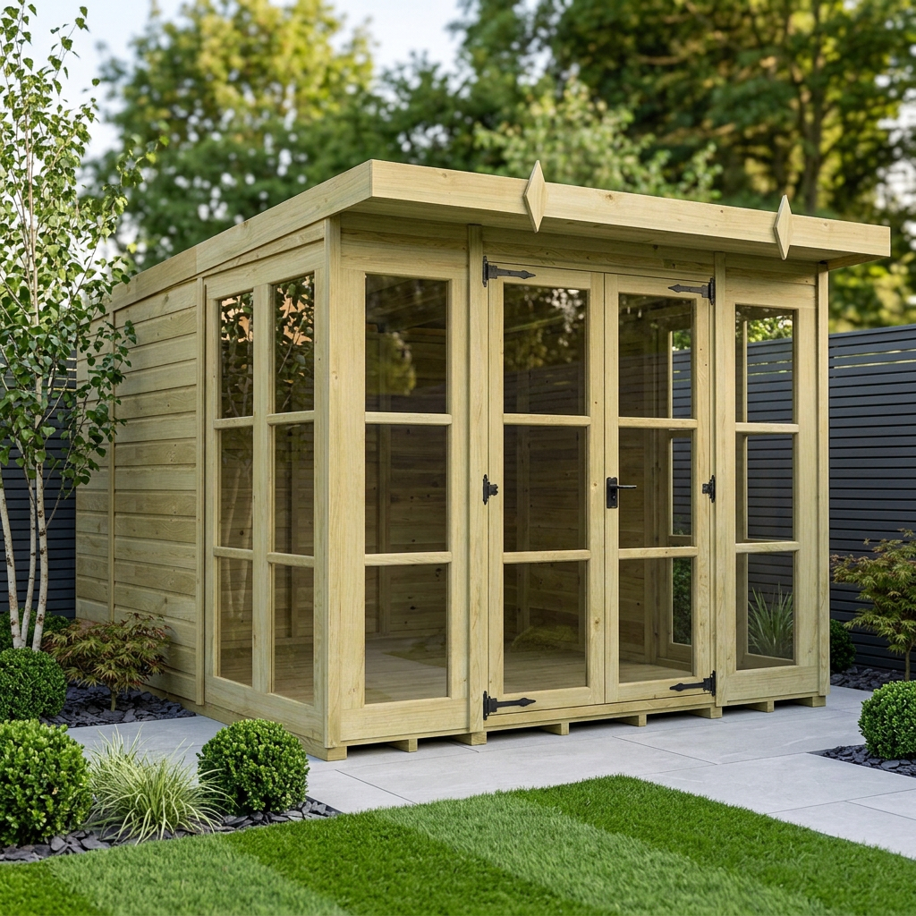 8 x 10 Georgian Window Pent Summer House
