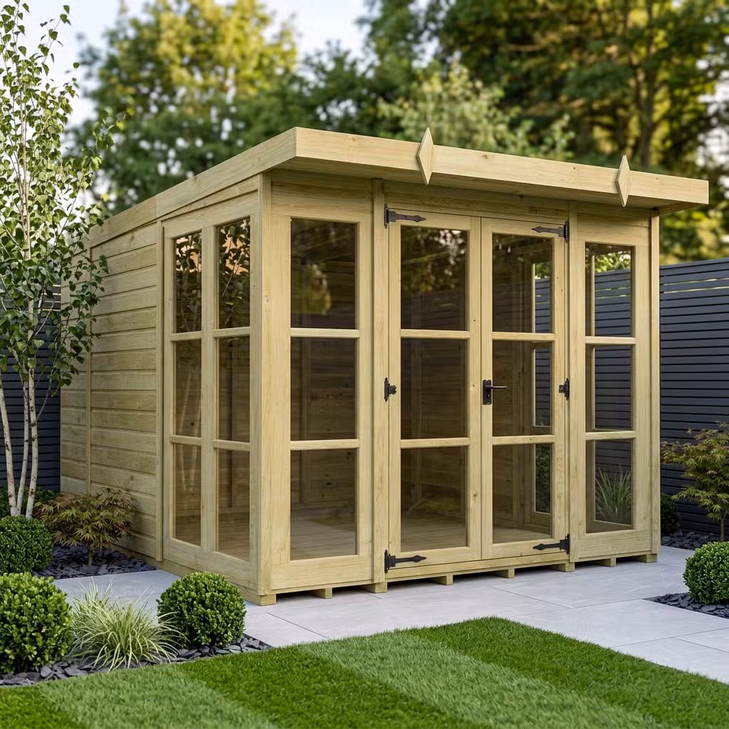 8 x 10 Georgian Window Pent Summer House