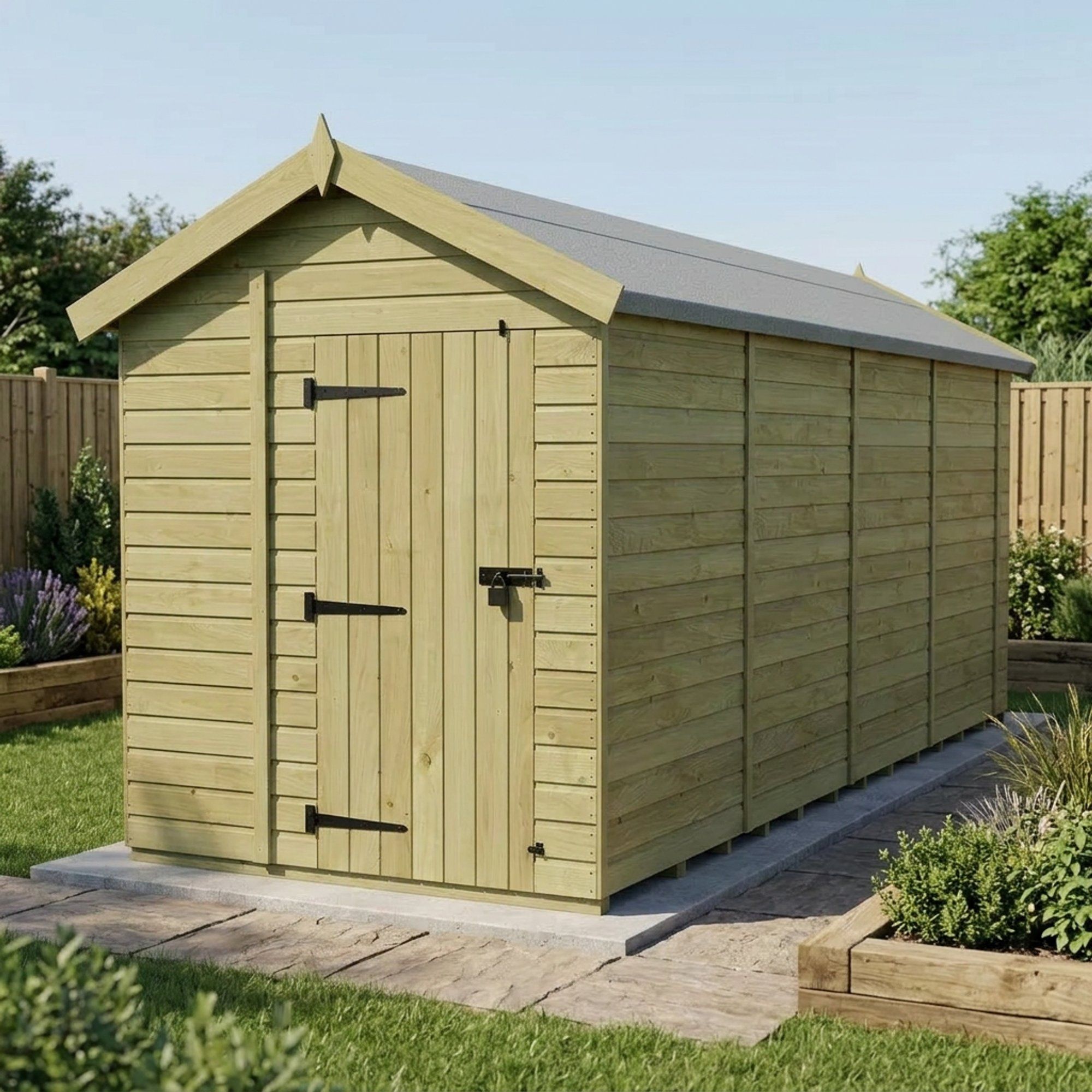 6 x 19 Apex Shed (Single Door, No Windows)