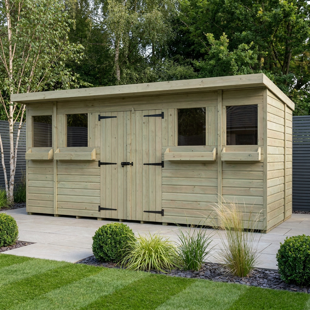 14 x 7 Summer Pent Shed