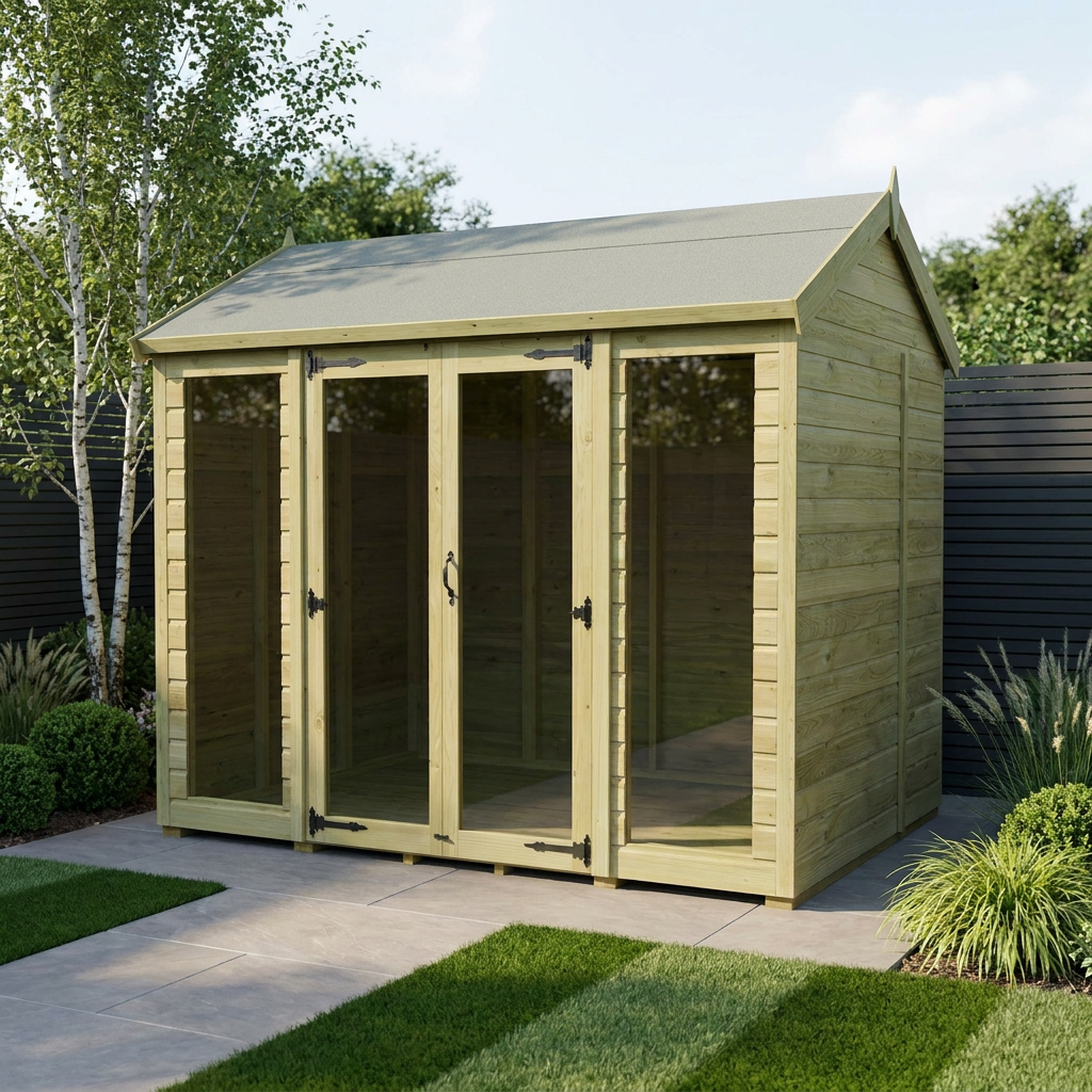 8 x 6 Apex Summer House (Full Height Window)