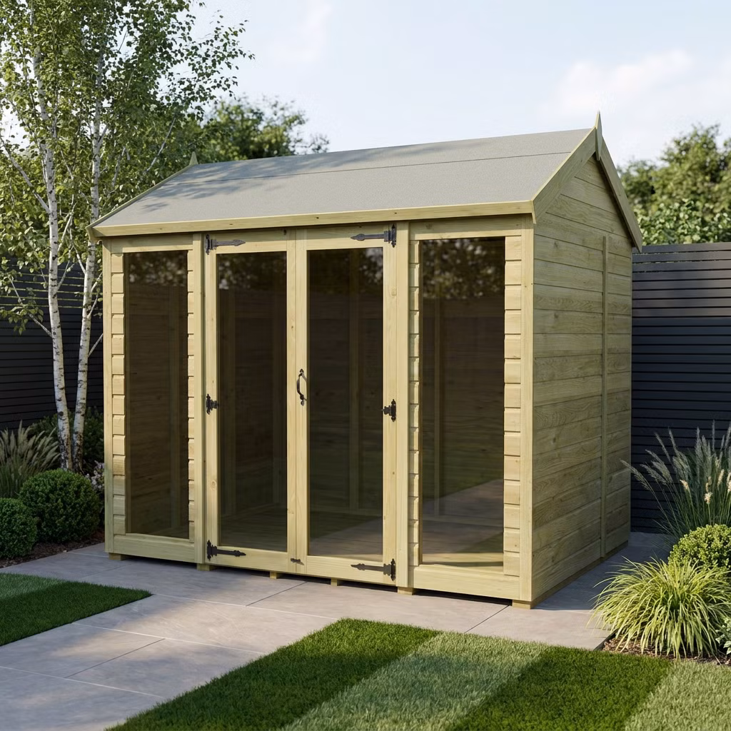 8 x 6 Apex Summer House (Full Height Window)
