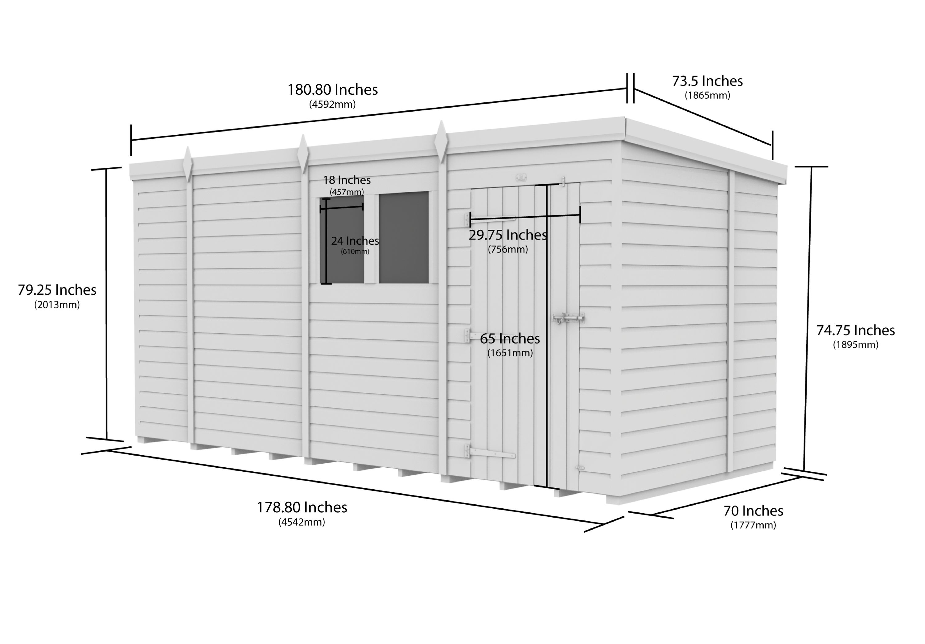 15 x 6  Security Pent Shed