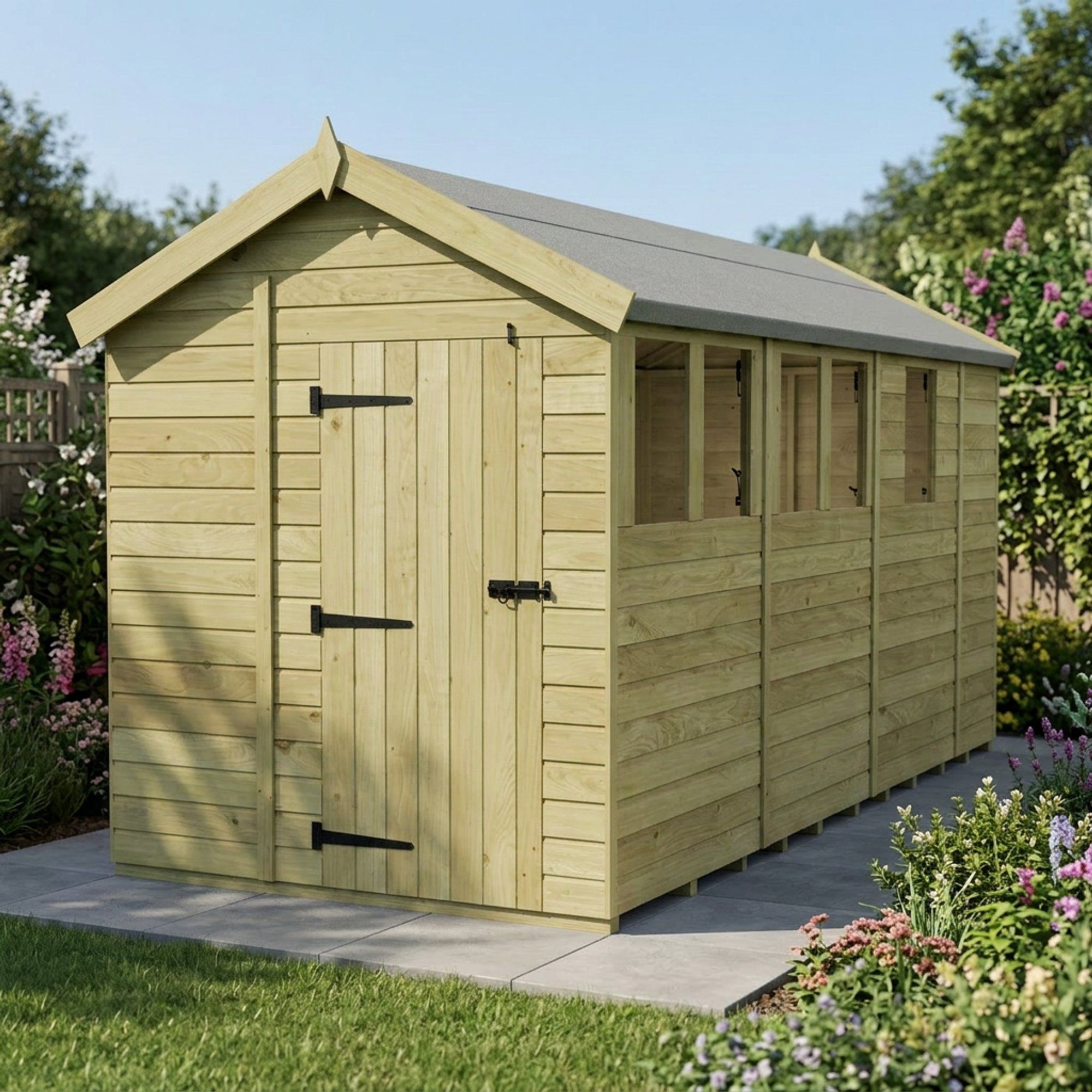 6 x 13 Apex Shed (Single Door, With Windows)